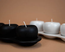 Load image into Gallery viewer, matte black trio ceramic cup candle