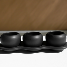 Load image into Gallery viewer, matte black trio ceramic cup candle