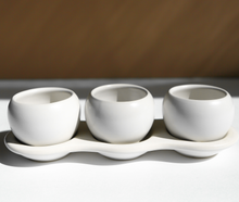 Load image into Gallery viewer, matte white trio ceramic cup candle