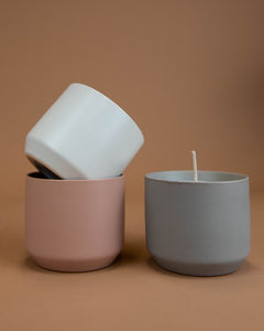 matte white minimalist ceramic cup candle