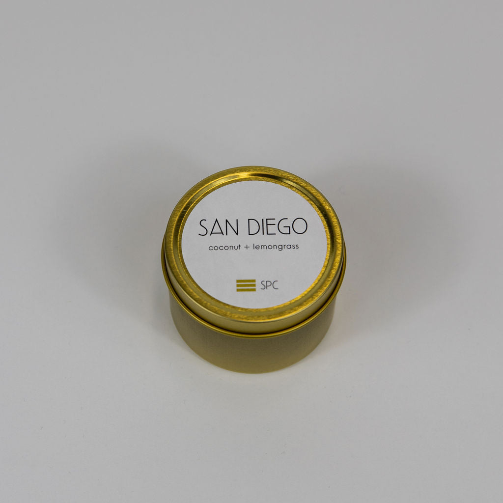 gold tin mini candle
