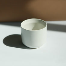 Load image into Gallery viewer, matte white minimalist ceramic cup candle
